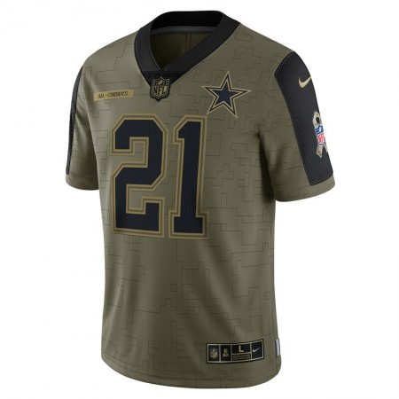Miesten Dallas Cowboys NFL Pelipaita Ezekiel Elliott 21 Nike 2021 Salute to Service